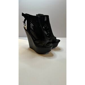 Just Fab Black Wedge Heels